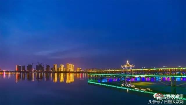 莒縣沭河公園夜景，真是美！